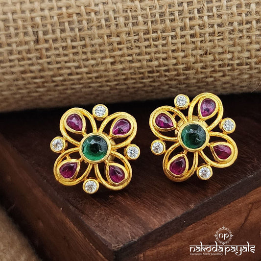Colorful Green Dot Studs (Ge9342)