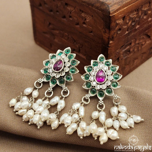Green Pearled Drop Studs (S3825)