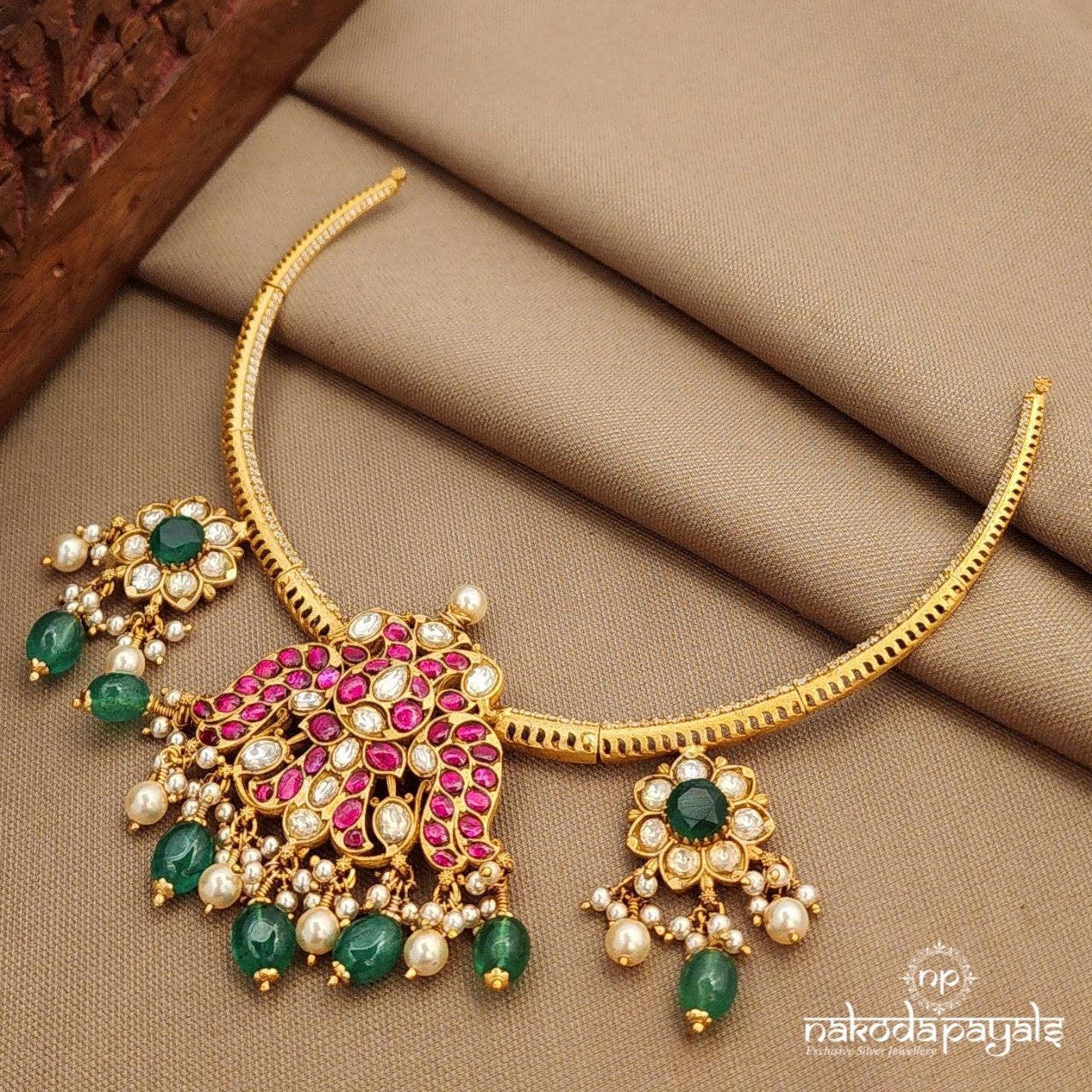 Green Drop Kundan Neckpiece (Gn9894)