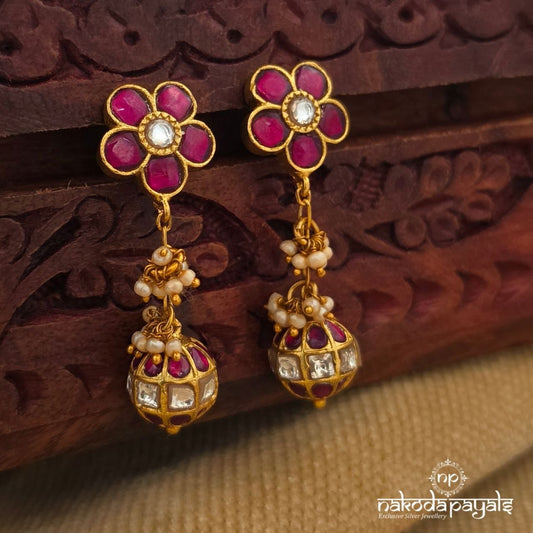 Floral Ball Drop Earrings (Ge11050)