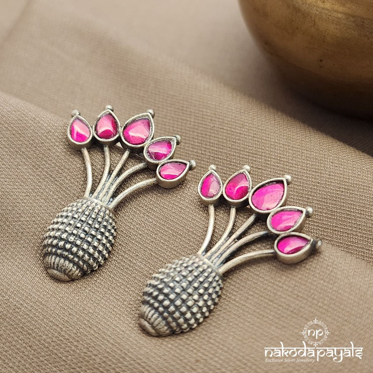 Pink Kundan Studs (S3774)