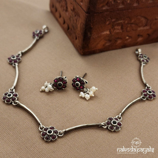 Kemp Floral Neckpiece With Earrings (N11263)