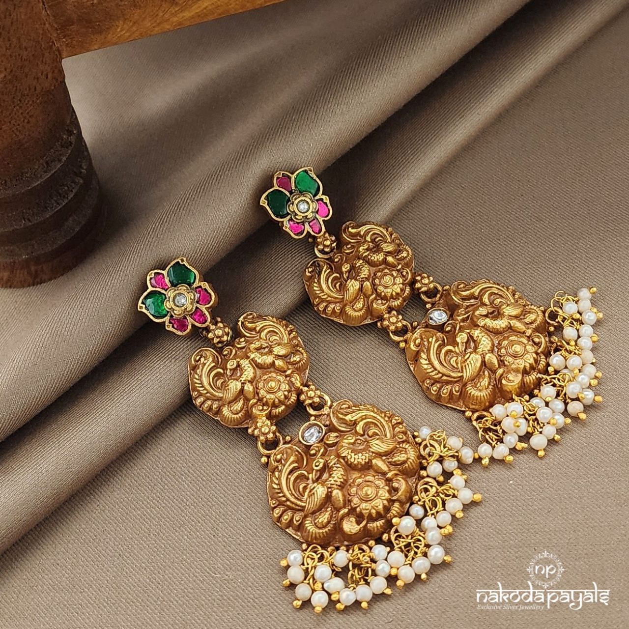 Pearled Peacock Chandbali (Ge9897)