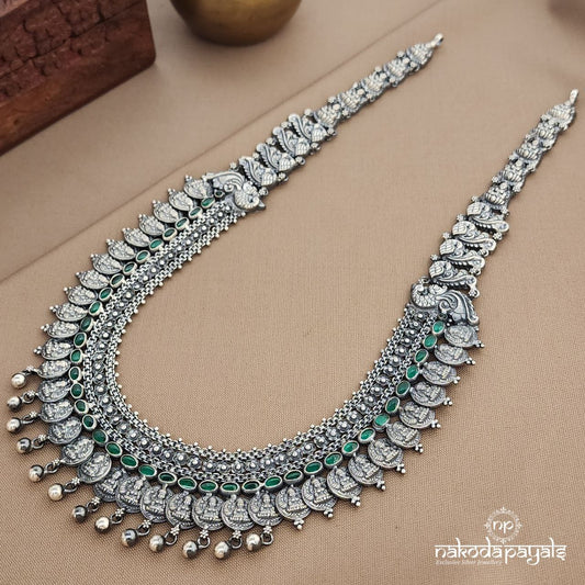 Lakshmi Coined Drop Green Neckpiece  (N11247)