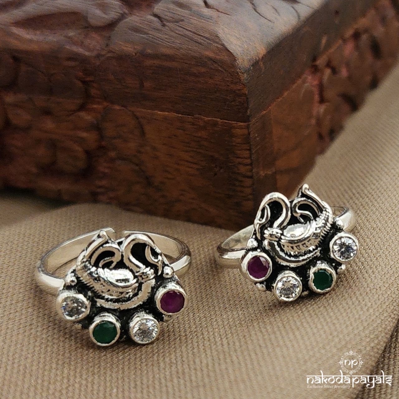 MultiColor Peacock Toerings (T4787)