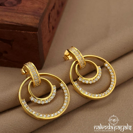 Circular Gold Earrings (St3977)