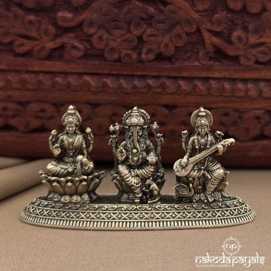 Ganesha Saraswati Lakshmi Idol (Aa2574)
