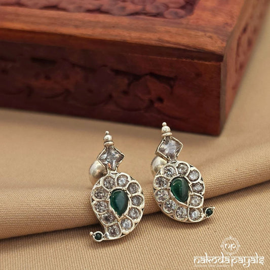 Squarish Mango Green Studs (S9724)