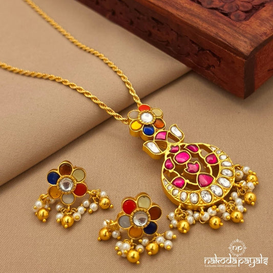 Gorgeous Pearly Neckpiece With Earrings (Gn10216)