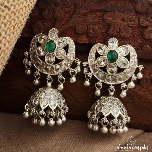 Half Moon White Jhumka (J1557)