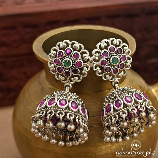 Pink Oval Jhumka (J1570)