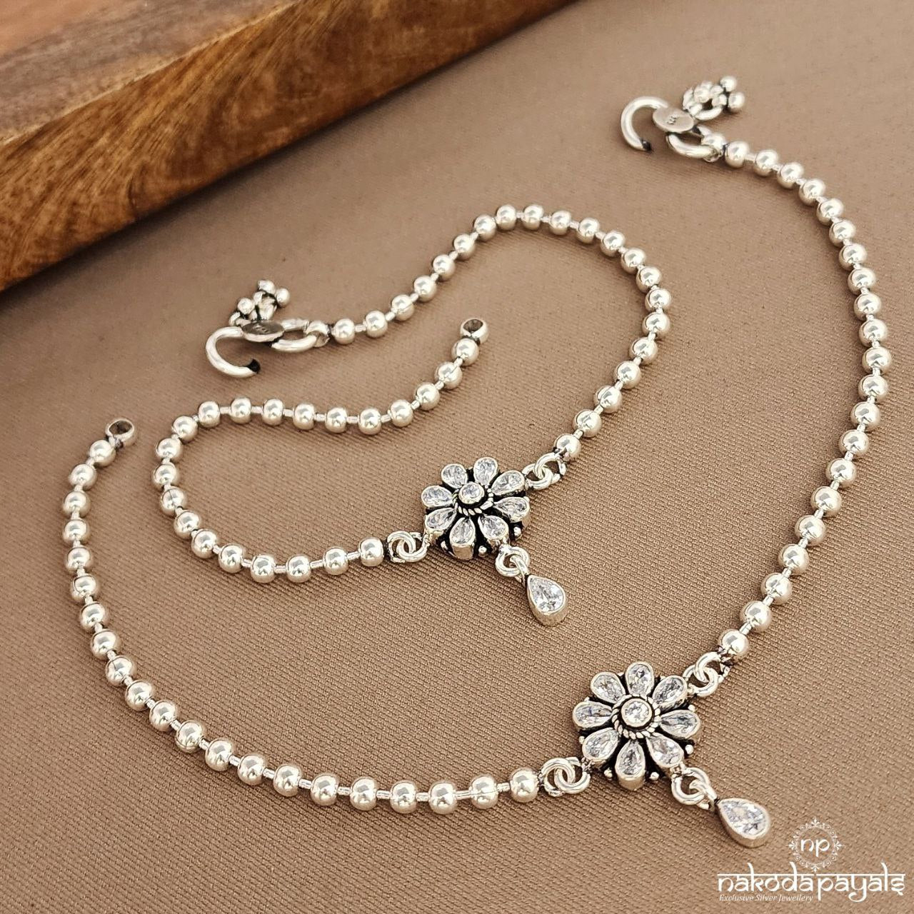 Shinney White Ball Anklets (A6578)