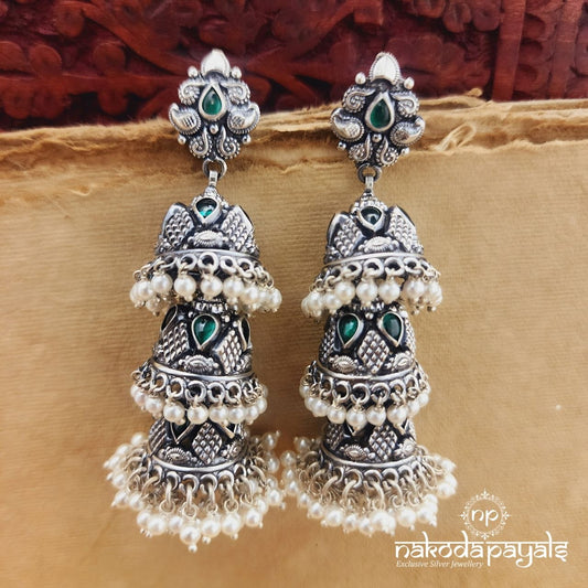 Green Layered Jhumka (J1588)