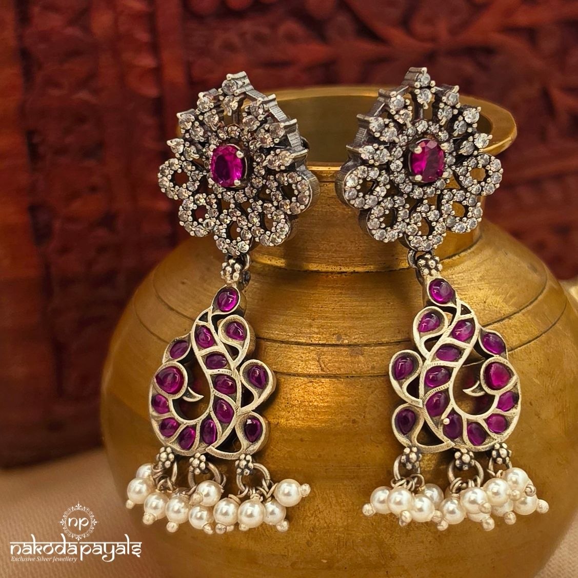 CZ Peocock Earrings (C3955)