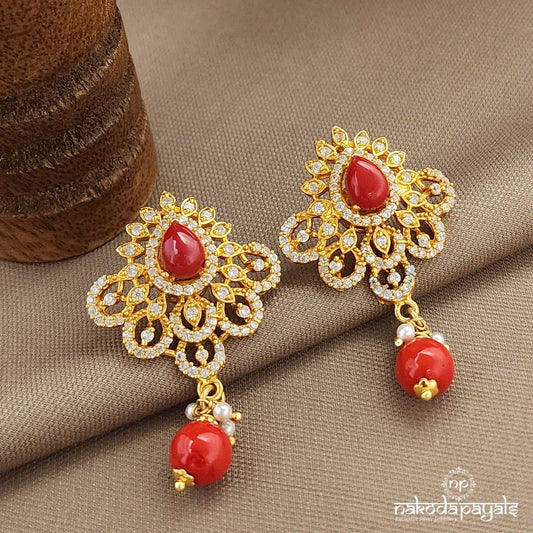 Coral Drop CZ Studs (Ge10066)