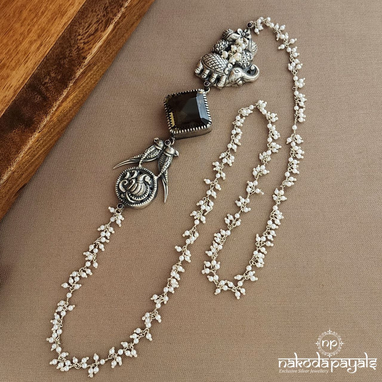 Pearled Squarish Yellow Mope Mala  (N11151)