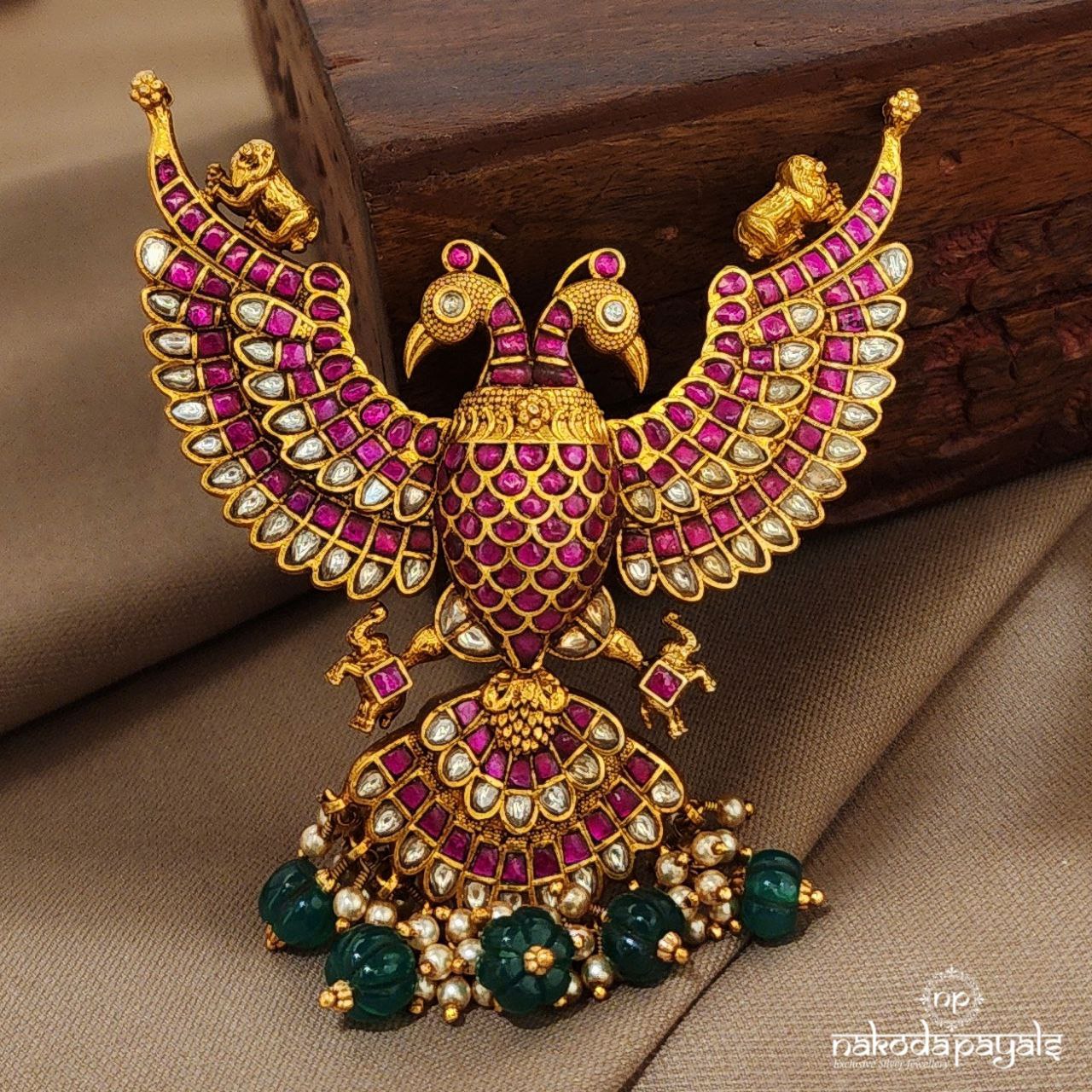 Reversible Gandaberunda Pendant (Gp2144)