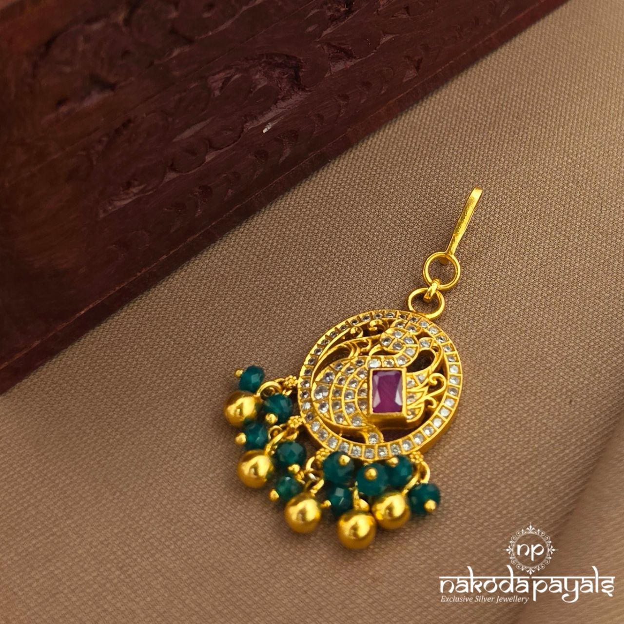 Peacock CZ Maang Tikka (Gm1153)