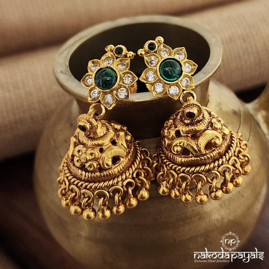 Emerald Green Stunning Jhumka (Ge9477)