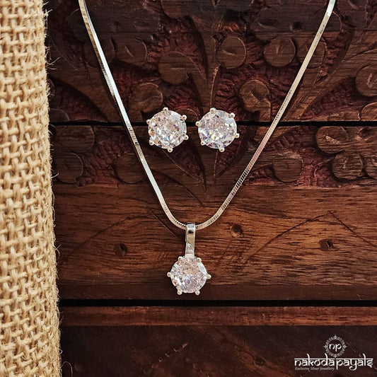 White Drop  Pendant Set (St3684)