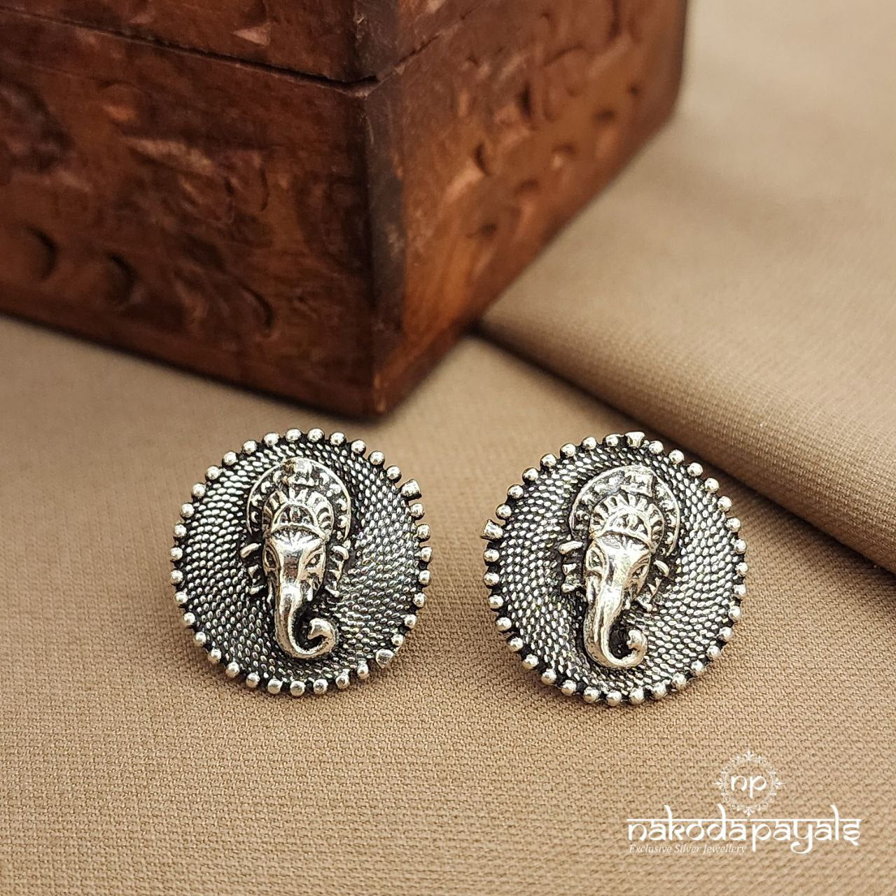 Ganesha Circular Studs (S3798)