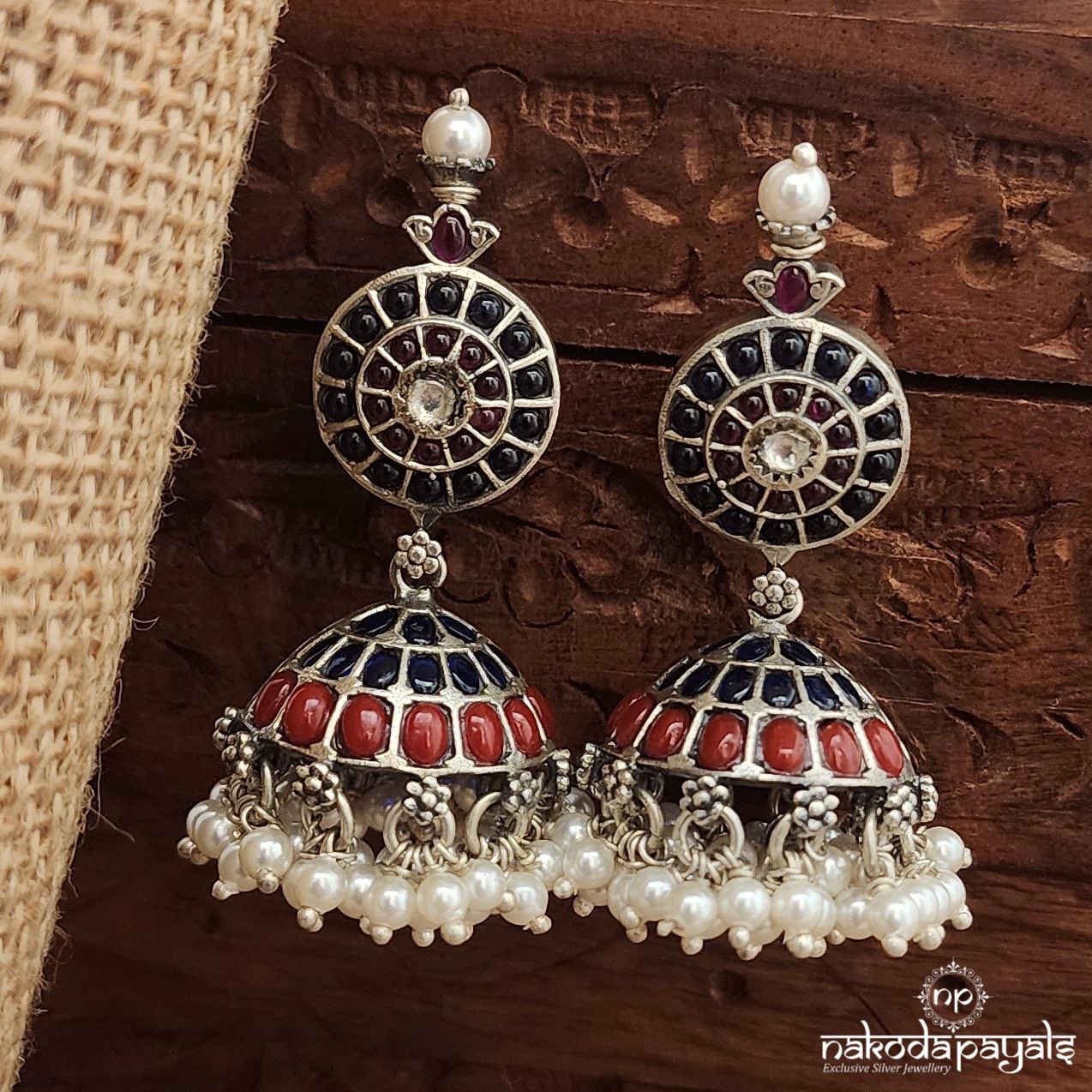 MultiColor Pearled Drop Jhumka (J1519)