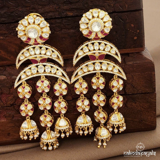 Enameled Moissanite Earrings (Ge10369)