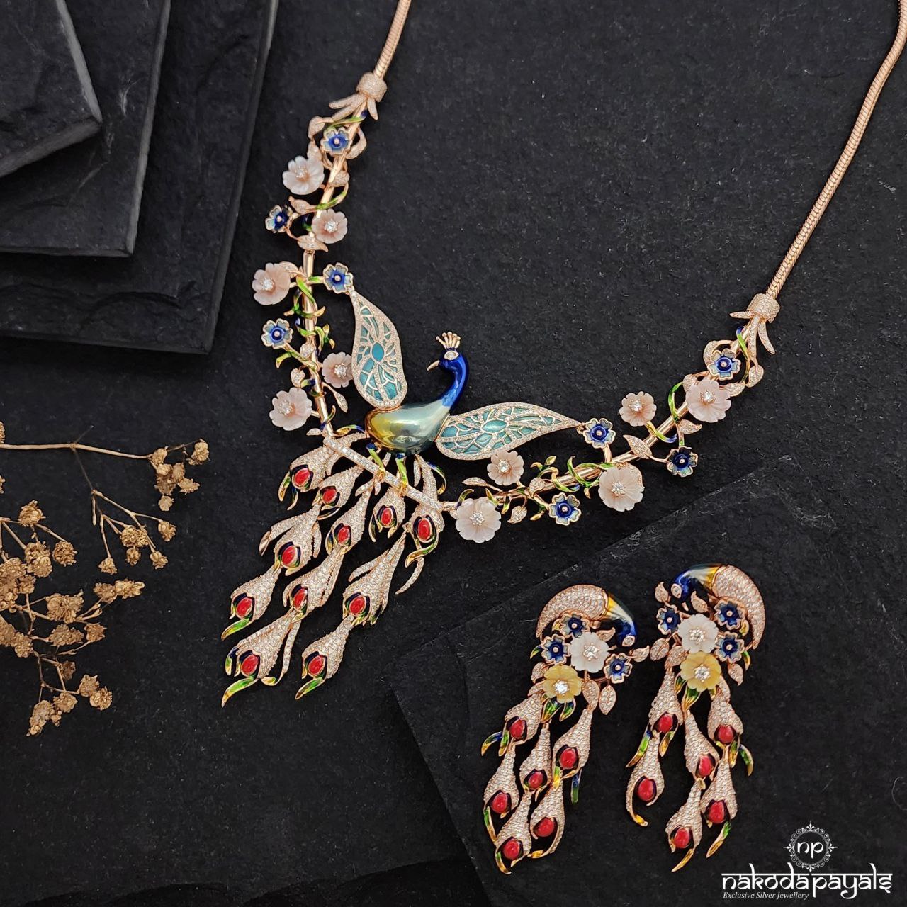 Crowned Peacock Secret Garden Neckpiece Set (St3356)