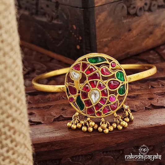 Kundan Peacock Adjustable Kada (Gk3178)