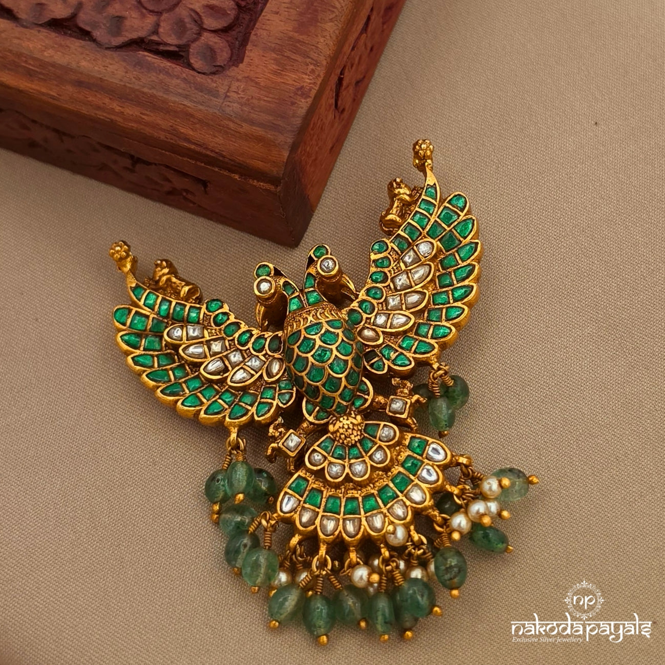 Reversible Gandaberunda Kundan Pendant ( Gp2406)