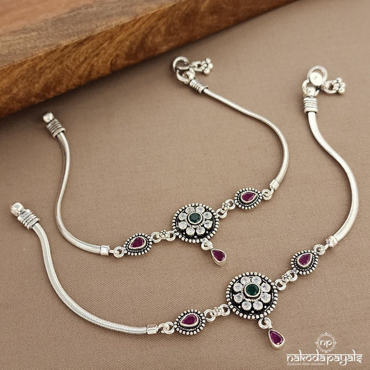 Pink Drop Circular Anklets (A6607)