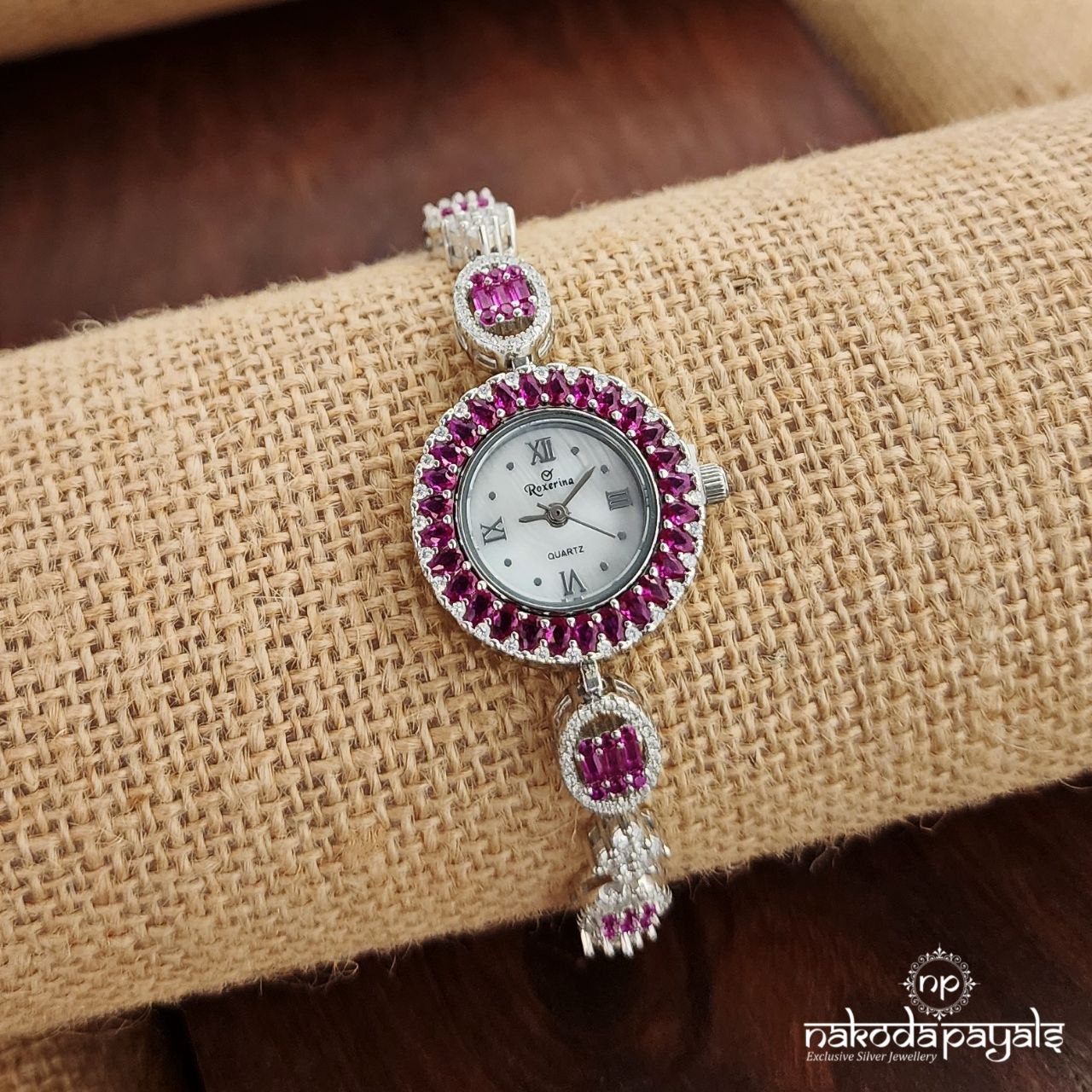 Stunning Emerald Pink CZ Watch (W0242)