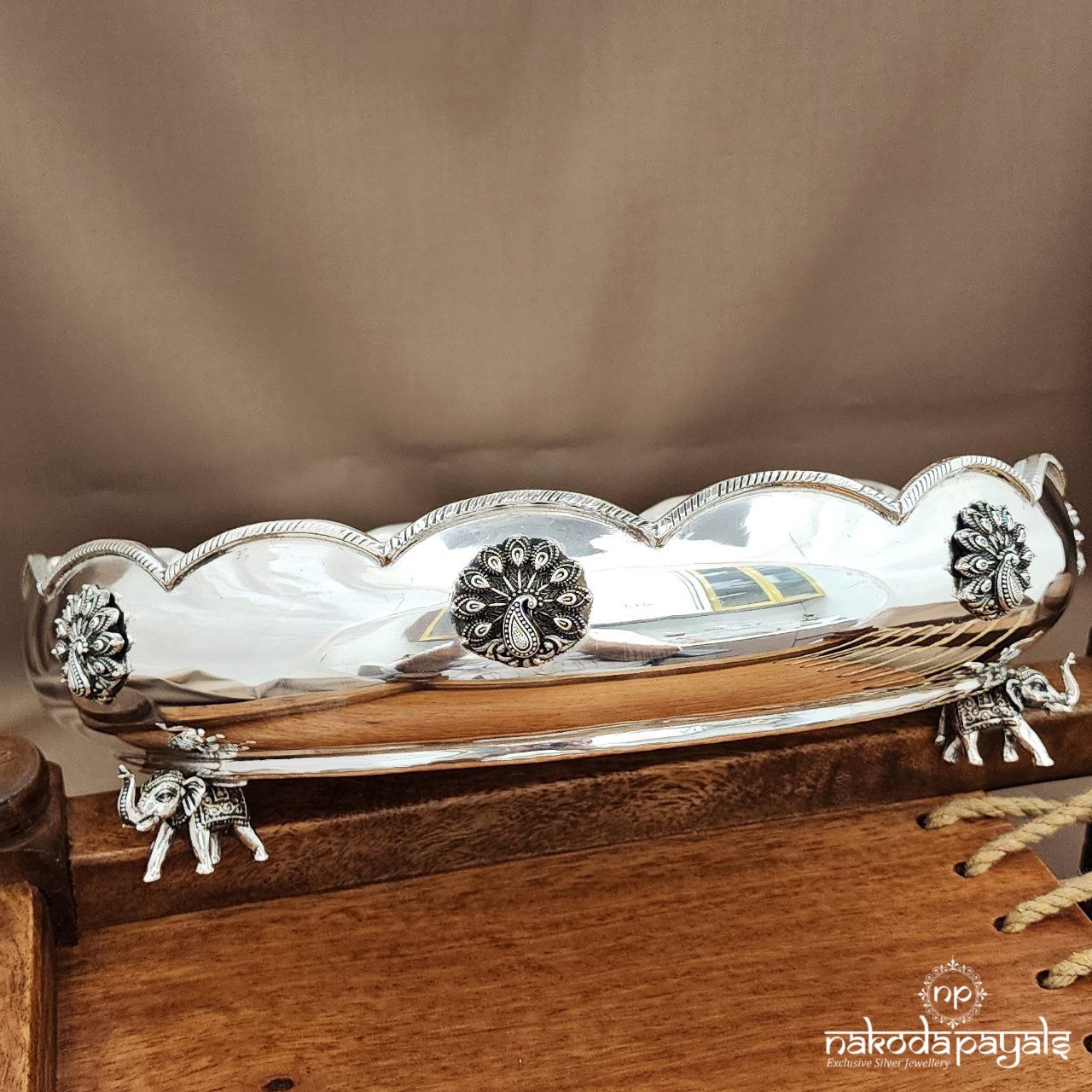 Floral Peacock Chitai Plate (Aa2261)