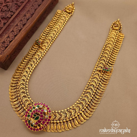 Exquisite Kundan Peacock Kasu Neckpiece (Gn10661)