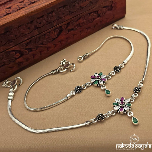 Floral Red Dot Anklets (A6998)