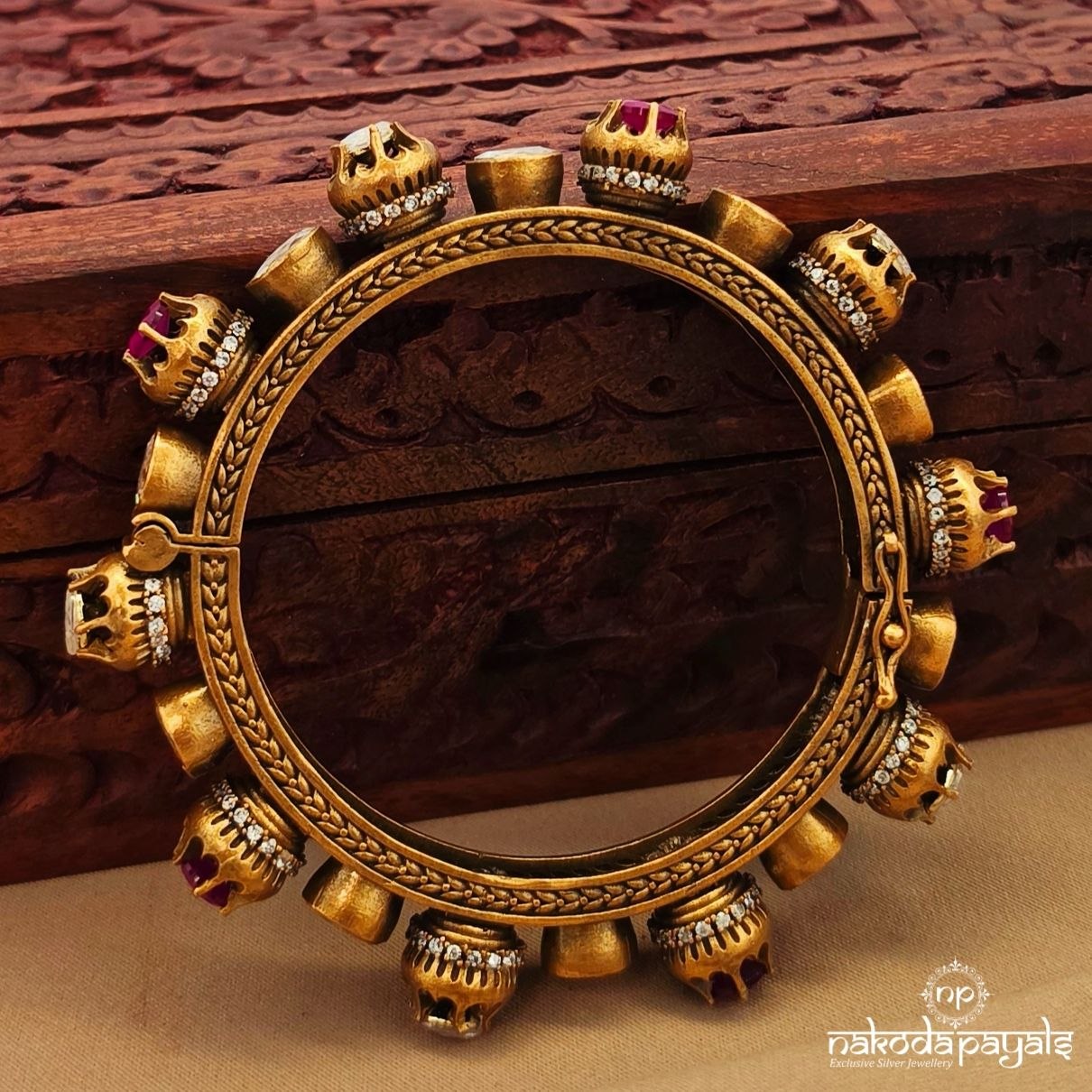 Ruby Moissanite Kada (2.2) (Gk3260)