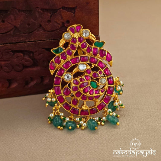 Pearly Twin Peacock Pendant (Gp2351)