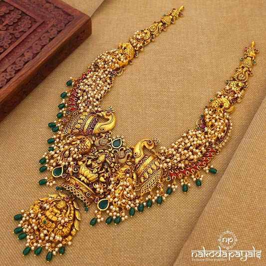 Twin Peacock Pearly Neckpiece (Gn10547)