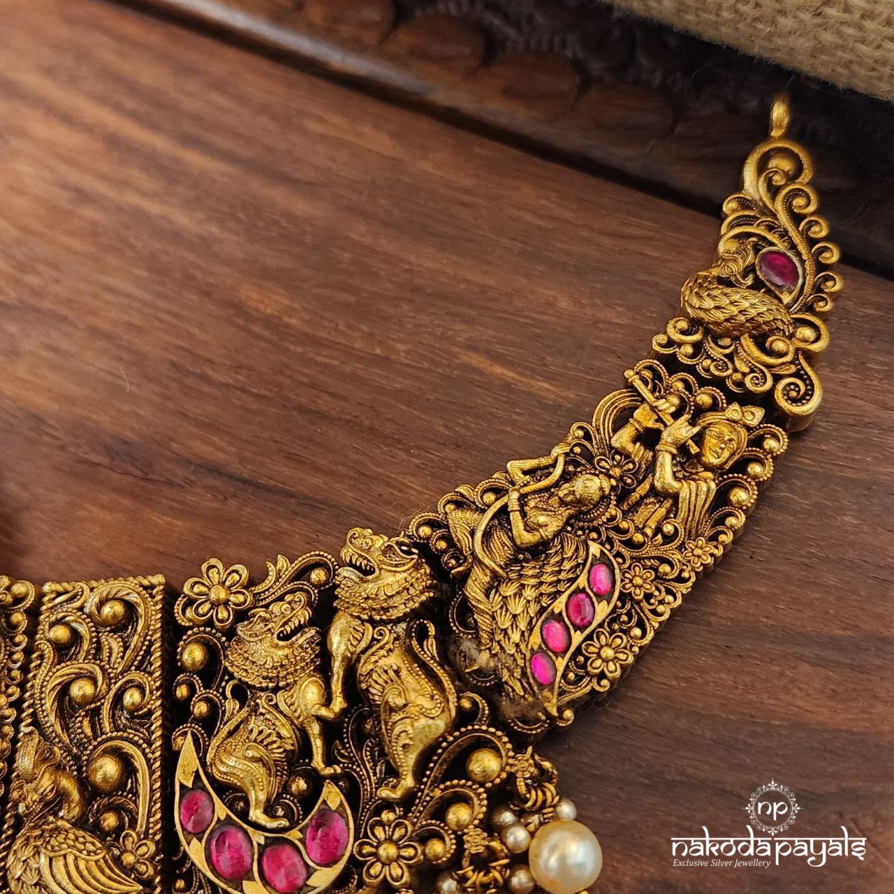 Krishna Coral Drop Neckpiece (Gn8596)