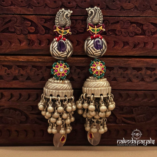 Resplendent Peacock Jhumka (J1800)