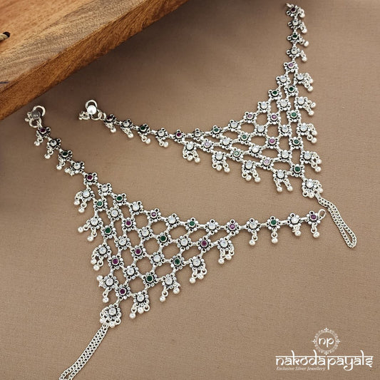 MultiColor Floral Pag Phool "10 Inch" (A6686)