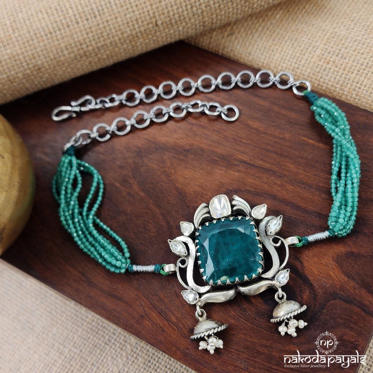 Emerald Green Square Choker (N10616)