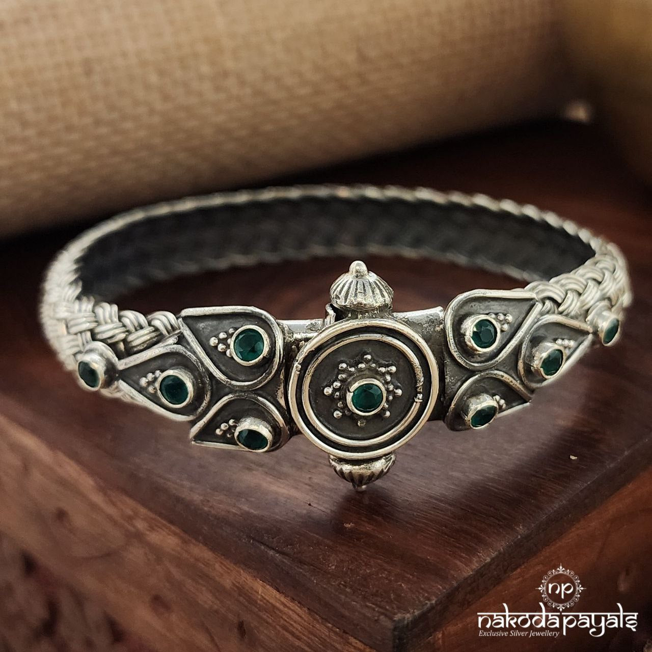 Green Braided Screw Kada (K5118)