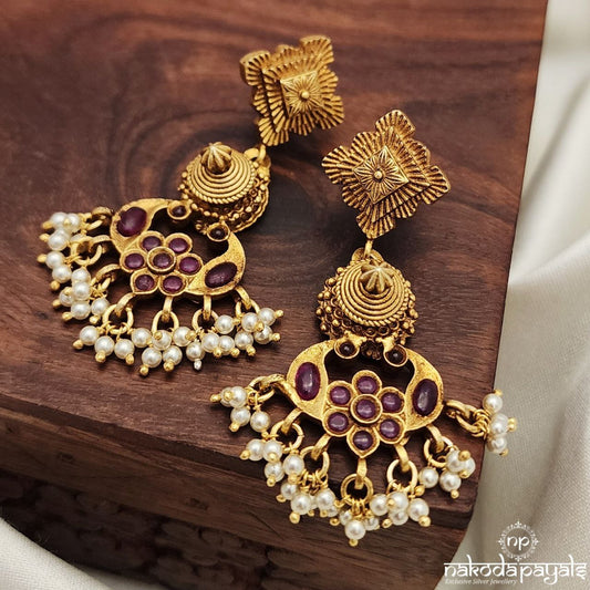 Traditional Pearled Drop Earrings (Ge8792)