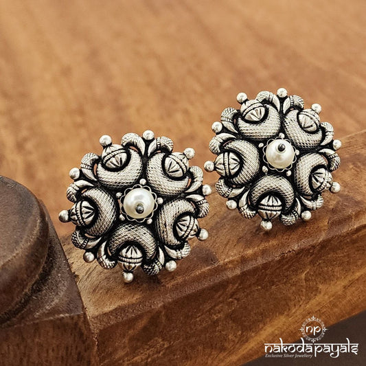 Half Moon Pearled Studs (S3686)