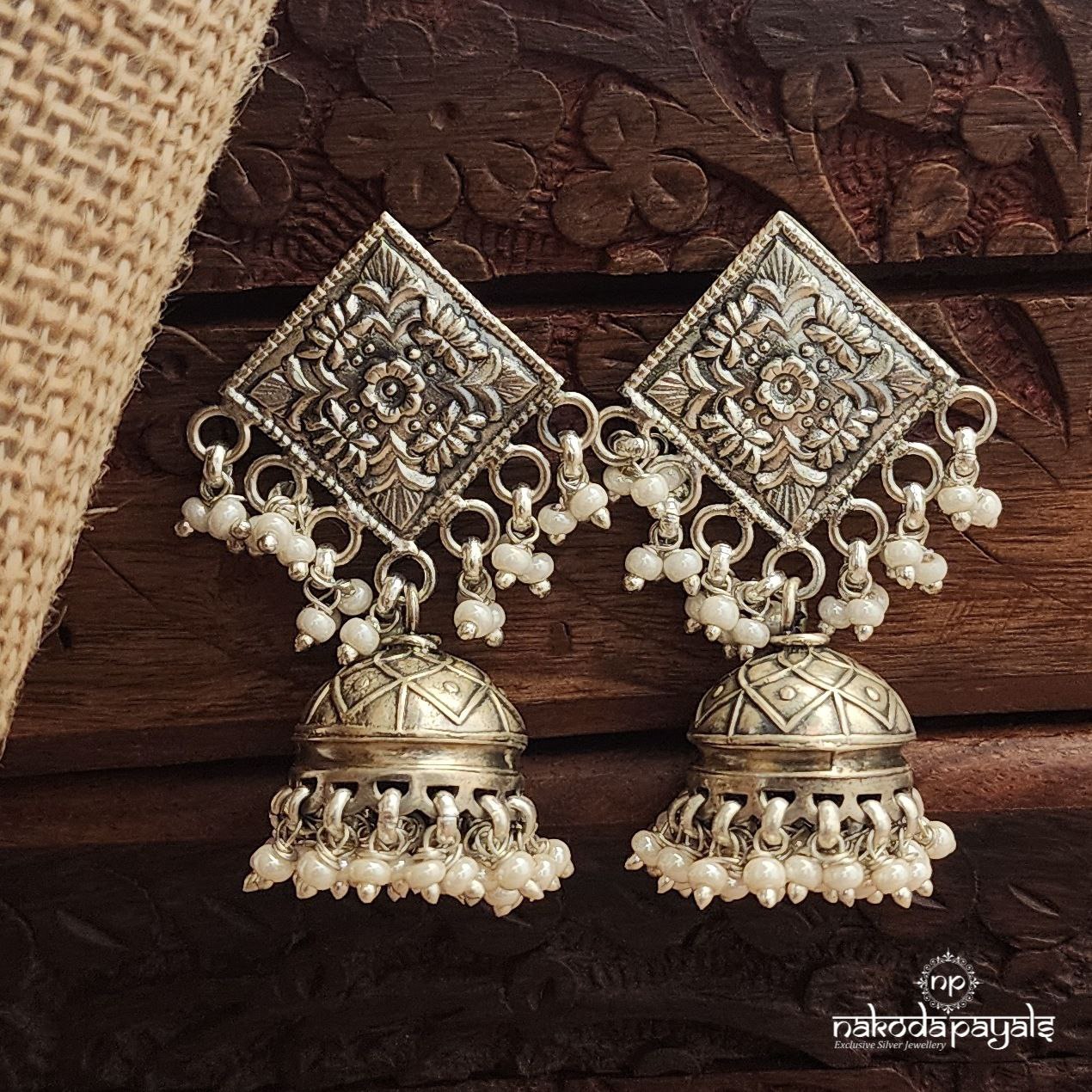 Squarish Pearled Jhumka (J1473)