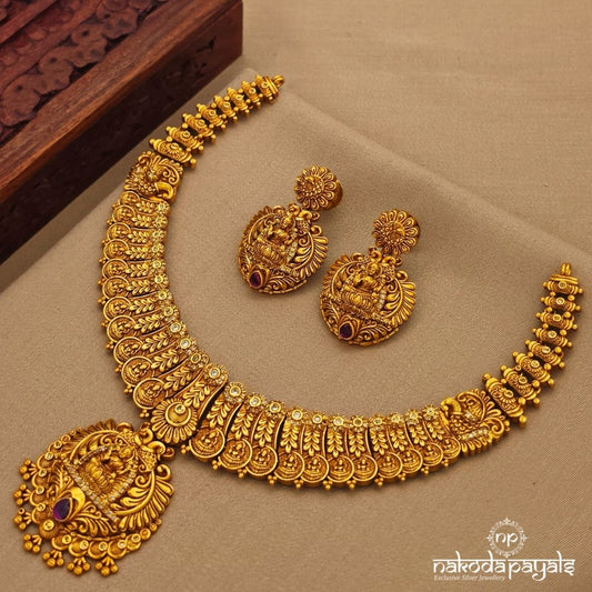 Exquisite Lakshmi Kasu Neckpiece With Earrings (Gn10295)