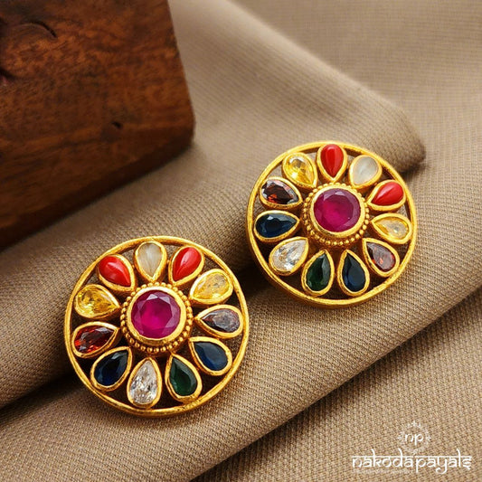 Navaratna Circular Studs (Ge10309)