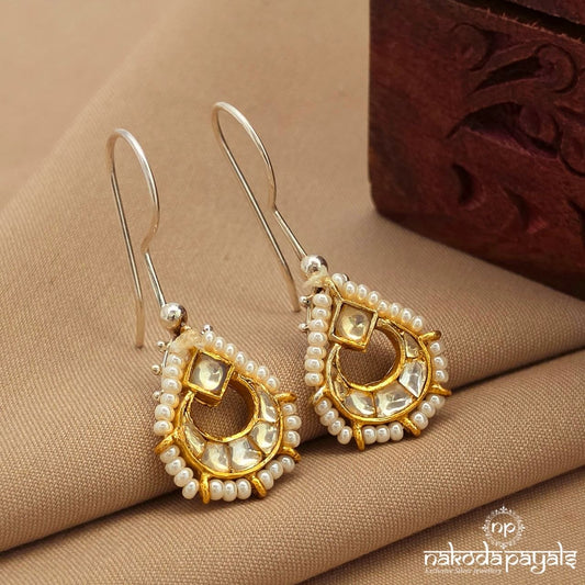 Half Moon Kundan Dual Tone Hanging (H1735)