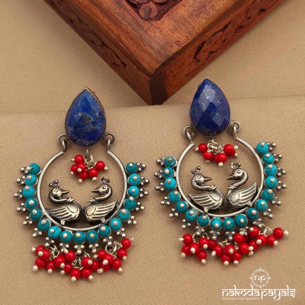 Emerald Blue Chandbali (C4131)